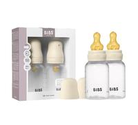 BIBS Plastic Baby Bottle, 150 ml, 2-Pack, Natural Rubber Latex Teat, Ivory | Anti-Colic | Natural Rubber Latex Teat | Slow Flow | BPA-Free Plastic | Breastfeeding Support | Made in Denmark