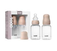 BIBS Plastic Baby Bottle, 150 ml, 2-Pack, Silicone Teat, Blush