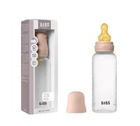 BIBS Plastic Baby Bottle, 270 ml, 1-Pack, Natural Rubber Latex Teat, Blush