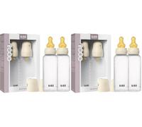 BIBS Plastic Baby Bottle, 270 ml, 4-Pack, Natural Rubber Latex Teat, Ivory