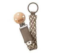 BIBS Soother Clip Braided Fits All BIBS Pacifiers 0+ Months Dark Oak/Vanilla