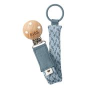 BIBS Soother Clip Braided Fits All BIBS Pacifiers 0+ Months Petrol/Baby Blue
