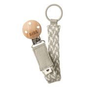 BIBS Soother Clip Braided Fits All BIBS Pacifiers 0+ Months Sand/Ivory