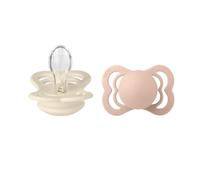 BIBS Soother Supreme Silicone Size 2 6+ Months 2 Pack Ivory/Blush