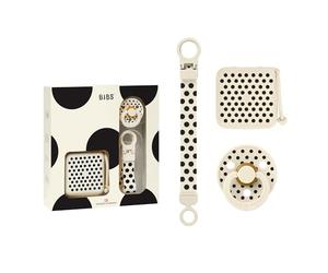 BIBS Studio Polka Soothe & Go Gift Set, Ivory/Black