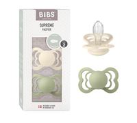 BIBS Supreme Dummies 2-Pack, BPA Free Dummy Pacifier, Silicone Symmetrical Nippl