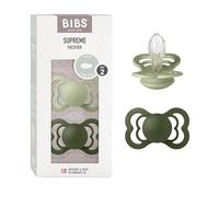 BIBS Supreme Dummy, 6-18 Months, 2-Pack, Symmetrical, Sage/Hunter Green