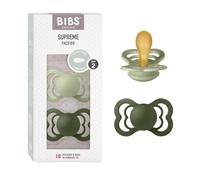 BIBS Supreme Dummy, 6-18 Months, 2-Pack, Symmetrical, Sage/Hunter Green