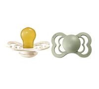 BIBS Supreme Soother 2-Pack, BPA Free Dummy Pacifier, Symmetrical Nipple. Natural Rubber Latex, Size 2 (6-18 Months), Ivory/Sage