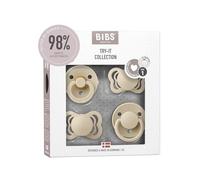 BIBS Try-it Dummies 4-Pack. BPA Free, Round, Symmetrical and Anatomical Nipple. Natural Rubber Latex, Made in Denmark. 0+ Months (Pack of 4), Vanilla