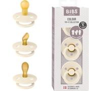 BIBS Try-it Dummy, 0-6 Months, 3-Pack, Ivory | Mixed Teat Types | Natural Rubber Latex | Size 1 | BPA-Free | Made in Denmark | High Teat Acceptance | Airflow Holes