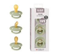 BIBS Try-it Dummy, 0-6 Months, 3-Pack, Sage | Mixed Teat Types | Natural Rubber Latex | Size 1 | BPA-Free | Made in Denmark | High Teat Acceptance | Airflow Holes