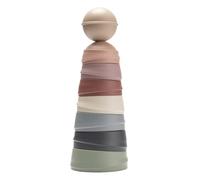 BIBS Wobbly Tower Stacking Cups, 8 Piece Baby Toy with Rattling Ball. Made in Denmark. BPA, PVC & Phthalate Free. 0-3 Years. Made in Denmark. Pastel Rainbow