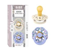 BIBS x Liberty Boheme Dummy, 0-6 Months, 2-Pack, Round Teat, Ivory/Hush