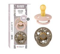 BIBS x Liberty Colour Dummy, 6-18 Months, 2-Pack, Round Teat, Capel Blush