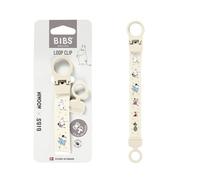 BIBS x Moomins Loop Pacifier Clip - Sleek, Secure One-Handed Operation, Fits All BIBS and Most Brands, Machine Washable, Slim Profile for Comfort, Ages 0+ - Ivory