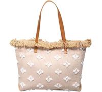 BIBTOO Bohemian Canvas Handbag for Women Tote Large Capacity Top Handle Summer Beach Cute Hobo with Tassels Shoulder(Khaki)