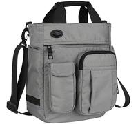 BIBTOO Briefcases Multi-Pocket Messenger Crossbody for Men Waterproof Shoulder Large Laptop Satchel(Grey)