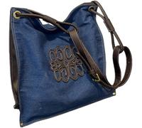 BIBTOO Canvas Handbag Large Shoulder Bags Satchel Work Hobo Crossbody Purse Designer Tote Bags for Women(Blue)