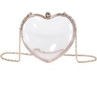 BIBTOO Clear Purse Crossbody for Women Shoulder Cute Small Chain Heart-Shaped Lipstick Cosmetic