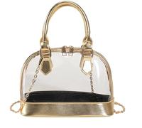 BIBTOO Clear Purse Stadium Approved Clear Crossbody Shoulder for Women Handbag Purses for Concerts Sports Events Festivals(Gold)
