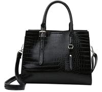 BIBTOO Crocodile Print Handbag(Black)