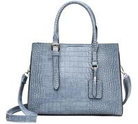 BIBTOO Crocodile Print Handbag(Blue)