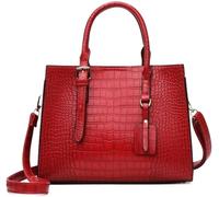 BIBTOO Crocodile Print Handbag(Red)