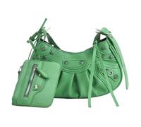BIBTOO Crossbody Bags For Women 2 Set with Small Purse Rivet Shoulder Adjustable Strap PU Leather Trendy Handbags(Green)