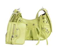 BIBTOO Crossbody Bags For Women 2 Set with Small Purse Rivet Shoulder Adjustable Strap PU Leather Trendy Handbags(Light Green)