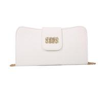 BIBTOO Crossbody Bags for Women PU Leather Small Shoulder Bag Handbags Wallet Purse with Chain Evening Bags(White)