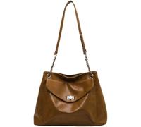 BIBTOO Crossbody Purse Leather Tote Bags(Brown)