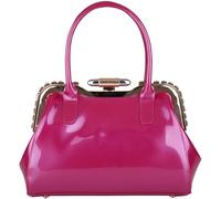 BIBTOO Designer Handbags for Women Glossy Patent Leather Top Handle Handbag Purse Lock Satchel Medium Tote Shoulder Bag(Rose Red)