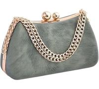 BIBTOO Evening Shoulder Bag Women's Satchel Clutch with Decorative Chain Wedding/Prom/Party Purse(Green)