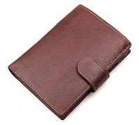BIBTOO Exquisite 100% Genuine Wallet Men Leather Multifunction Purses Small Card Holder Vintage Male Large Capacity Billfold Pocket Organizer Wallets(Brown)