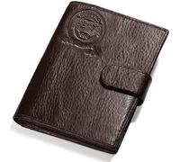 BIBTOO Exquisite Minimalist Business Style Wallets Slim Fashion Mini Genuine Leather Billfold Holder Purses with Hidden Card Slots Design Wallets(Brown)