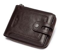 BIBTOO Exquisite Multifunction Billfold Vintage Men's Genuine Leather Wallet Fashion Male Purses Storage Bag Coin Purse Card Bag Storage Bag Wallets(Brown)