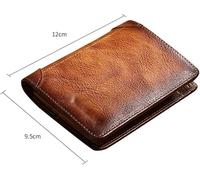 BIBTOO Exquisite Slim Flip Billfold Genuine Leather Men's Wallet Credit Business Card Holders Vintage Purses Organized and Easy to Access Wallets(C)