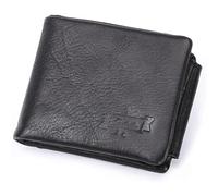 BIBTOO Exquisite Vintage Trifold Billfold Wallets Coin Pocket Unisex Men's Genuine Leather Purses Men Cowhide with Hidden Card Slots Design Wallets