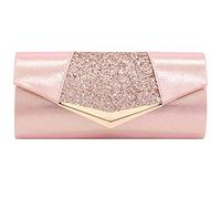 BIBTOO Fashion Women Envelope Clutch Purse Glitter Sequins Evening Shiny Wedding Party Handbag Shoulder(Pink)