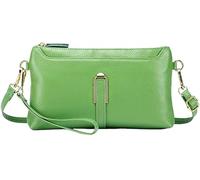 BIBTOO Genuine Leather Clutch for Women Crossbody Small Size Handbag Cell Phone Wallet Purse(Green)