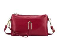 BIBTOO Genuine Leather Clutch for Women Crossbody Small Size Handbag Cell Phone Wallet Purse(Red)