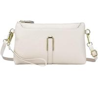 BIBTOO Genuine Leather Clutch for Women Crossbody Small Size Handbag Cell Phone Wallet Purse(White)