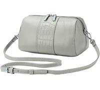 BIBTOO Genuine Leather Crossbody for Women Small Round Shape Handbag(White)