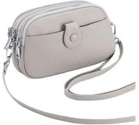 BIBTOO Genuine Leather Crossbody for Women Small Size Handbag Mobile Phone Clutch Wallet(Beige)