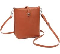 BIBTOO Genuine Leather Mobile Phone for Women Small Crossbody Shoulder Purse Ladies Casual Phone Pouch(Brown)