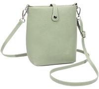 BIBTOO Genuine Leather Mobile Phone for Women Small Crossbody Shoulder Purse Ladies Casual Phone Pouch(Green)