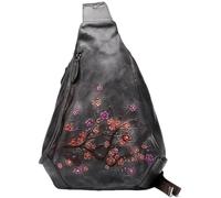 BIBTOO Genuine Leather Sling Shoulder Bags(Black)