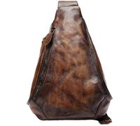 BIBTOO Genuine Leather Sling Shoulder Bags(Coffee-b)