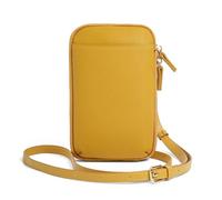 BIBTOO Genuine Leather Zipper Mobile Phone for Women Crossbody Purse Wallet Small Shoulder(Yellw)